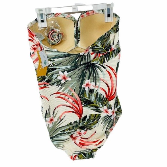 Kona Sol Women's Pique Bandeau Classic One Piece - Picture 3 of 10